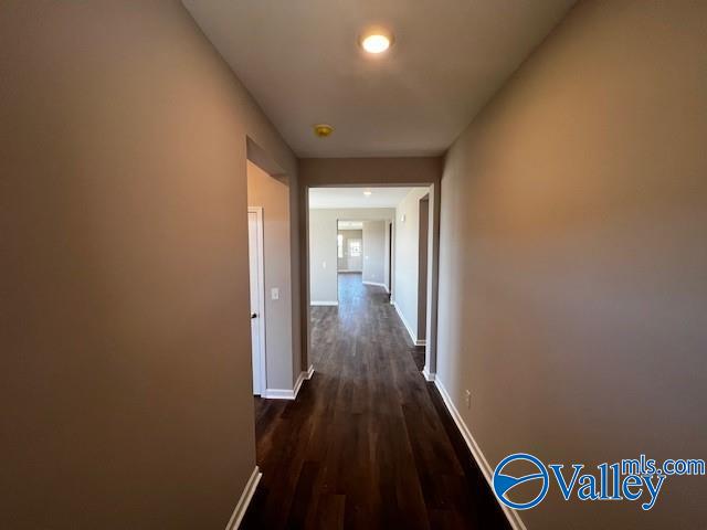 hall featuring dark hardwood / wood-style flooring