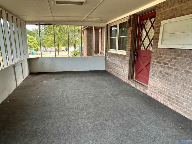 view of unfurnished sunroom