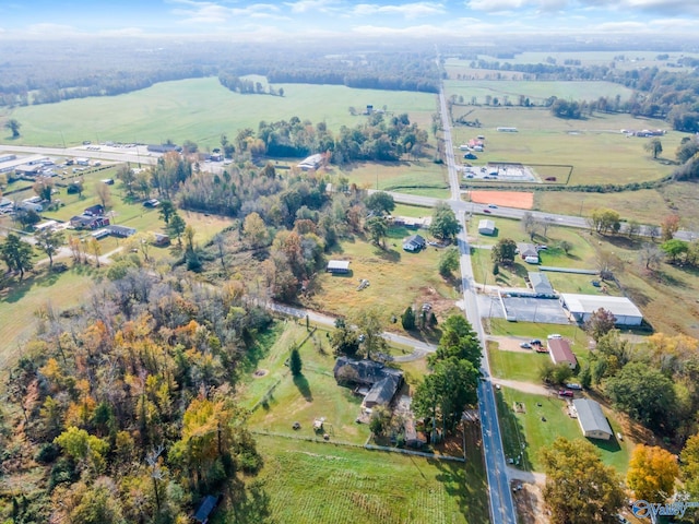 aerial view featuring a rural view