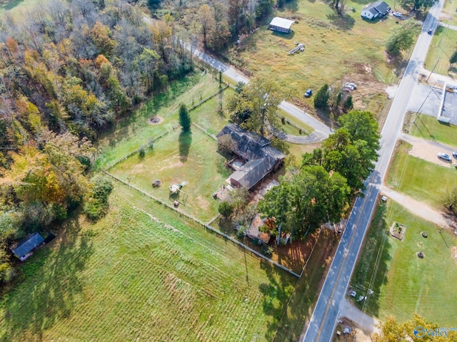 drone / aerial view with a rural view