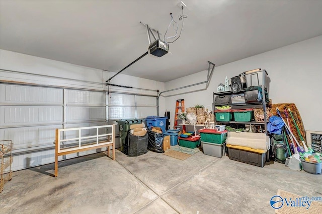 garage featuring a garage door opener