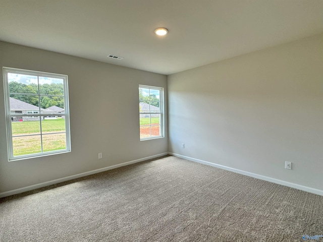 view of carpeted spare room