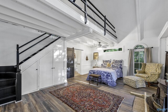 additional living space featuring wood-type flooring, ceiling fan, and vaulted ceiling