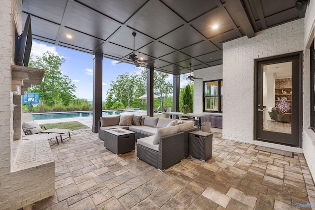 27 Watson Grande Way, Owens Cross Roads, AL 35763 - view of patio featuring an outdoor living space and an outdoor pool