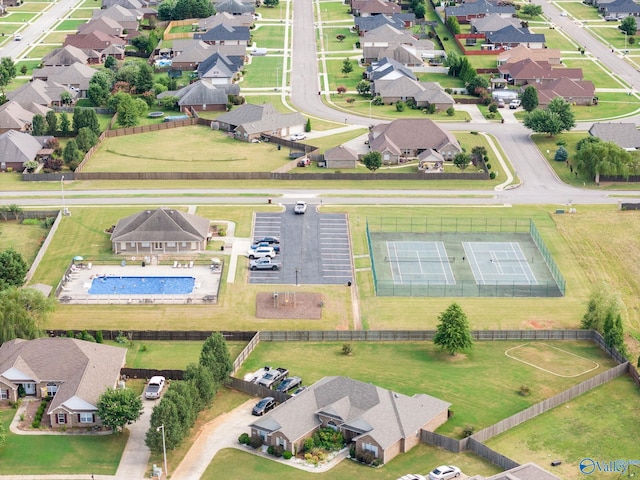 drone / aerial view with a residential view