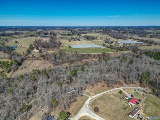 aerial view featuring a rural view