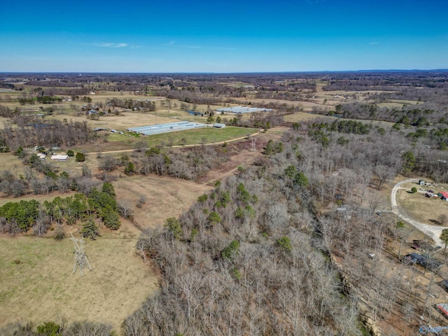 drone / aerial view featuring a rural view