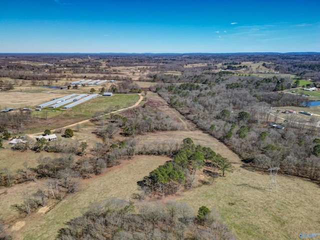 aerial view with a rural view