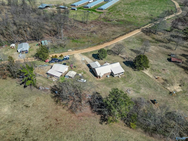 bird's eye view with a rural view