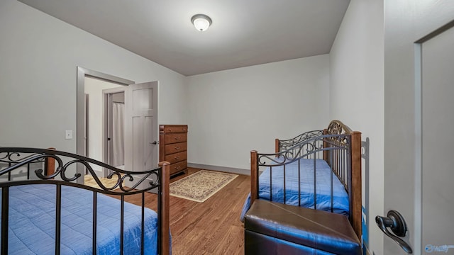 bedroom featuring wood-type flooring