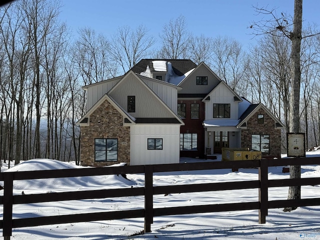 view of modern inspired farmhouse