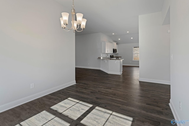 15354 Springbrook Trce, Athens, AL 35611 - unfurnished dining area with recessed lighting, a notable chandelier, baseboards, and lofted ceiling