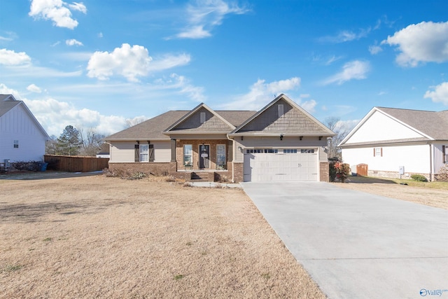 craftsman inspired home with a garage