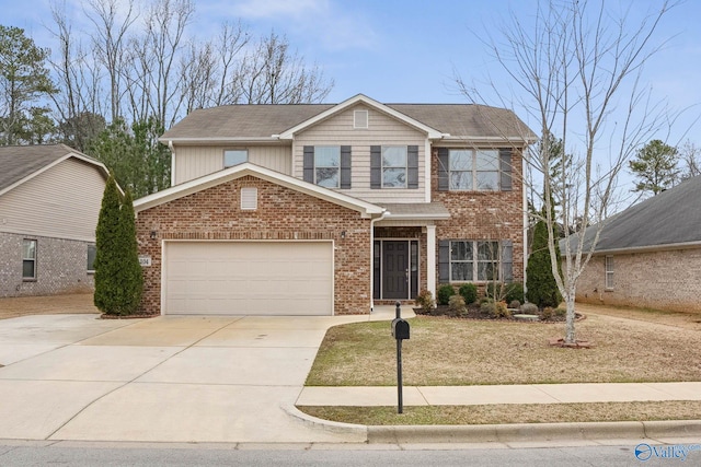 view of front of property featuring a garage