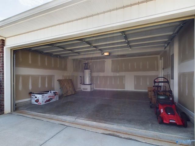 garage with gas water heater