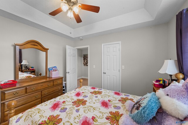 2224 Veranda Trce, Gadsden, AL 35903 - bedroom with a raised ceiling, ceiling fan, and carpet
