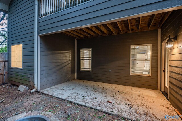 view of patio with a balcony