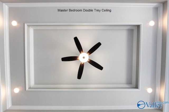 interior details with ceiling fan