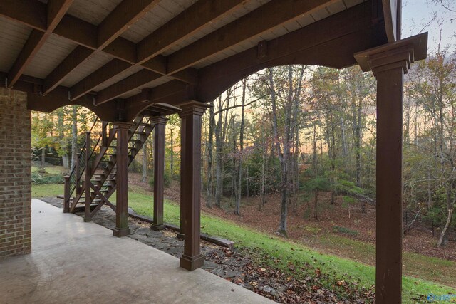 1033 Edgewood Cir, Arab, AL 35016 - view of patio with stairway