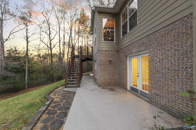 1033 Edgewood Cir, Arab, AL 35016 - view of patio with stairway and french doors