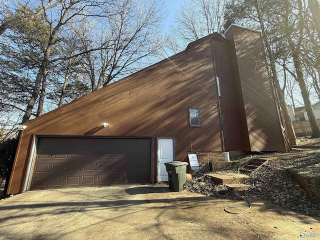 view of garage