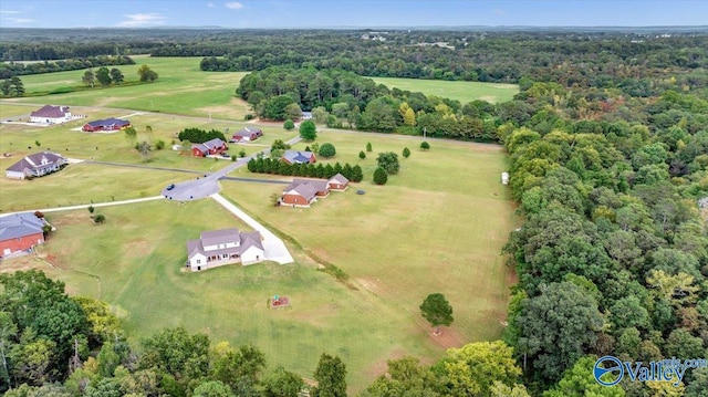 drone / aerial view with a rural view