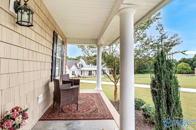 view of patio / terrace with a porch