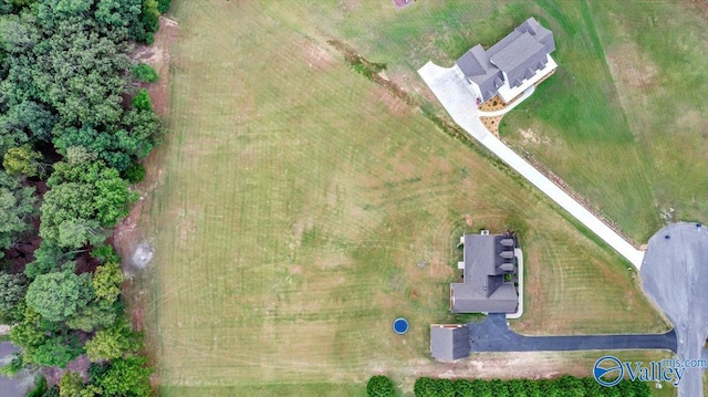 aerial view featuring a rural view