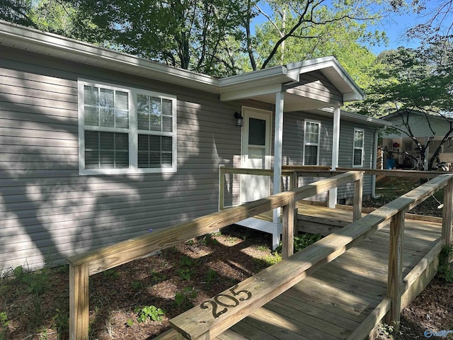 exterior space featuring a deck