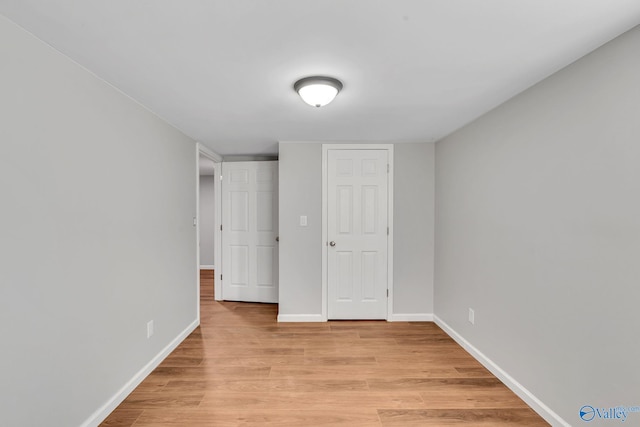 unfurnished bedroom featuring light hardwood / wood-style flooring