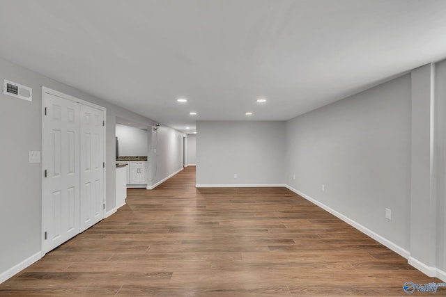 interior space with light hardwood / wood-style flooring