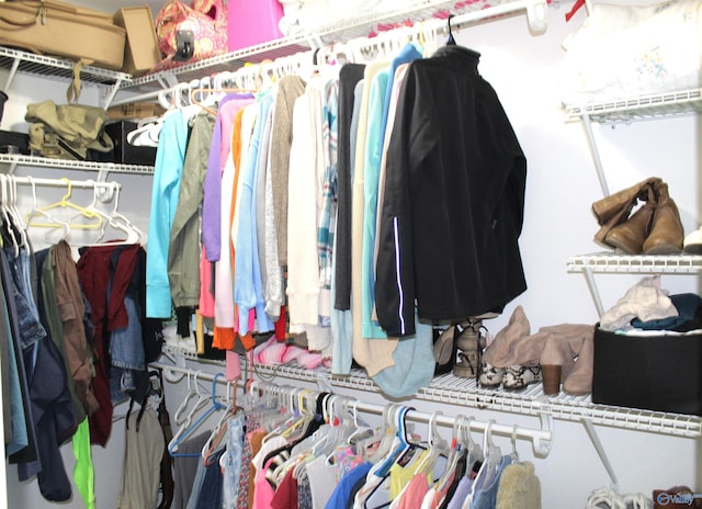 view of walk in closet