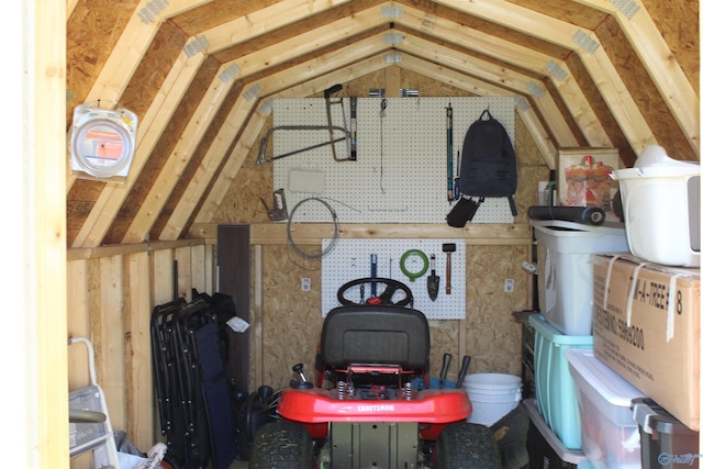 view of storage area