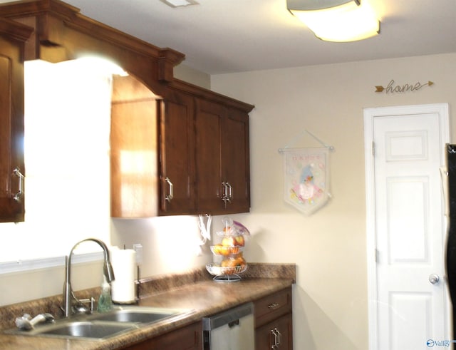 kitchen with a sink and dishwasher