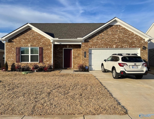 ranch-style home with a garage