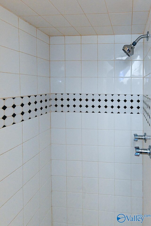 details with a tile shower