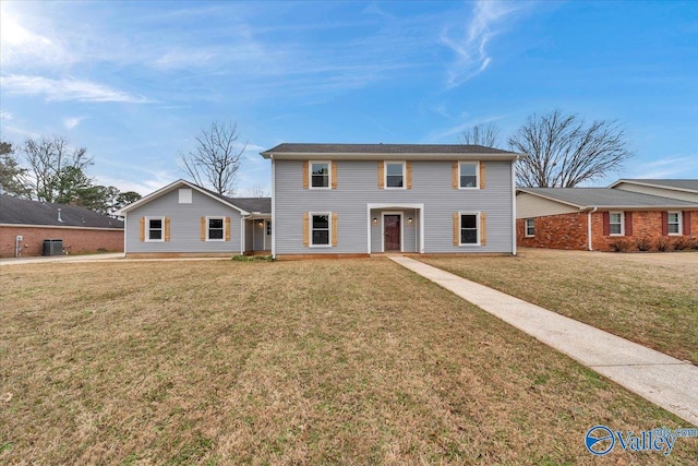 view of front of home with a front yard