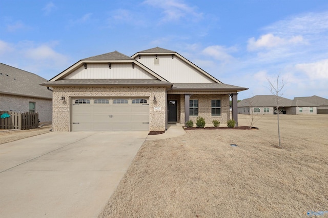 craftsman-style house with a garage