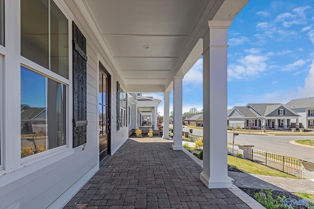 view of patio featuring covered porch