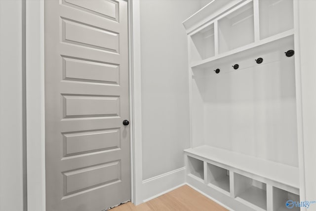 mudroom featuring light hardwood / wood-style flooring