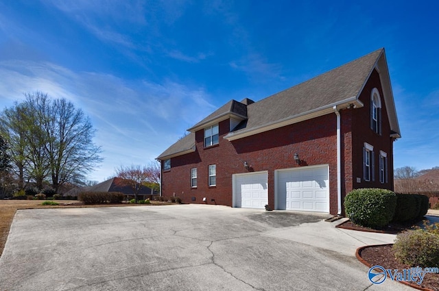 view of home's exterior with a garage