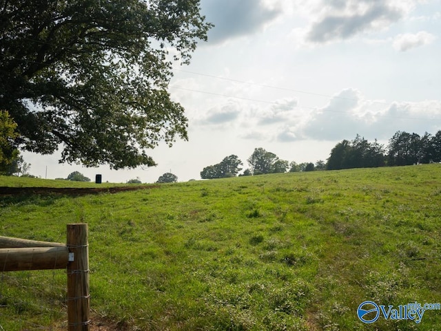 view of yard with a rural view