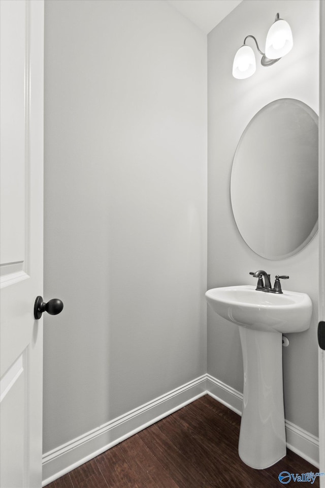 bathroom featuring hardwood / wood-style floors