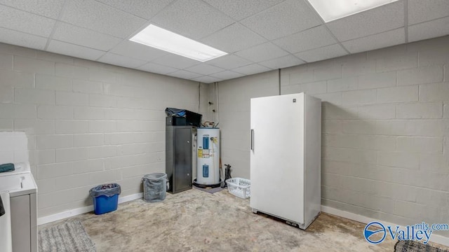 utility room featuring electric water heater