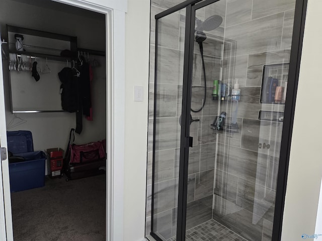 bathroom featuring walk in shower