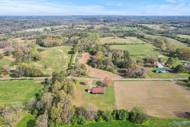 bird's eye view featuring a rural view