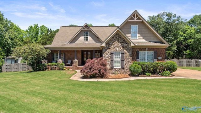 1943 Old Big Cove Rd SE, Owens Cross Roads, AL 35763 - craftsman-style home with stone siding and brick siding