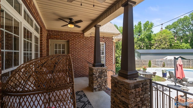 1943 Old Big Cove Rd SE, Owens Cross Roads, AL 35763 - view of patio with ceiling fan