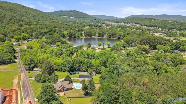 1943 Old Big Cove Rd SE, Owens Cross Roads, AL 35763 - bird's eye view of a water and mountain view and a heavily wooded area