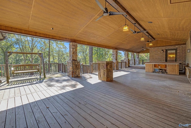 wooden deck with area for grilling